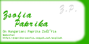 zsofia paprika business card